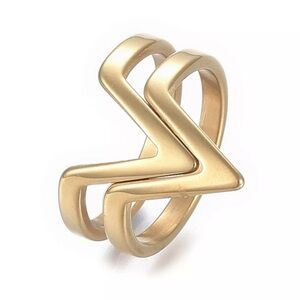 Stainless steel gold ring